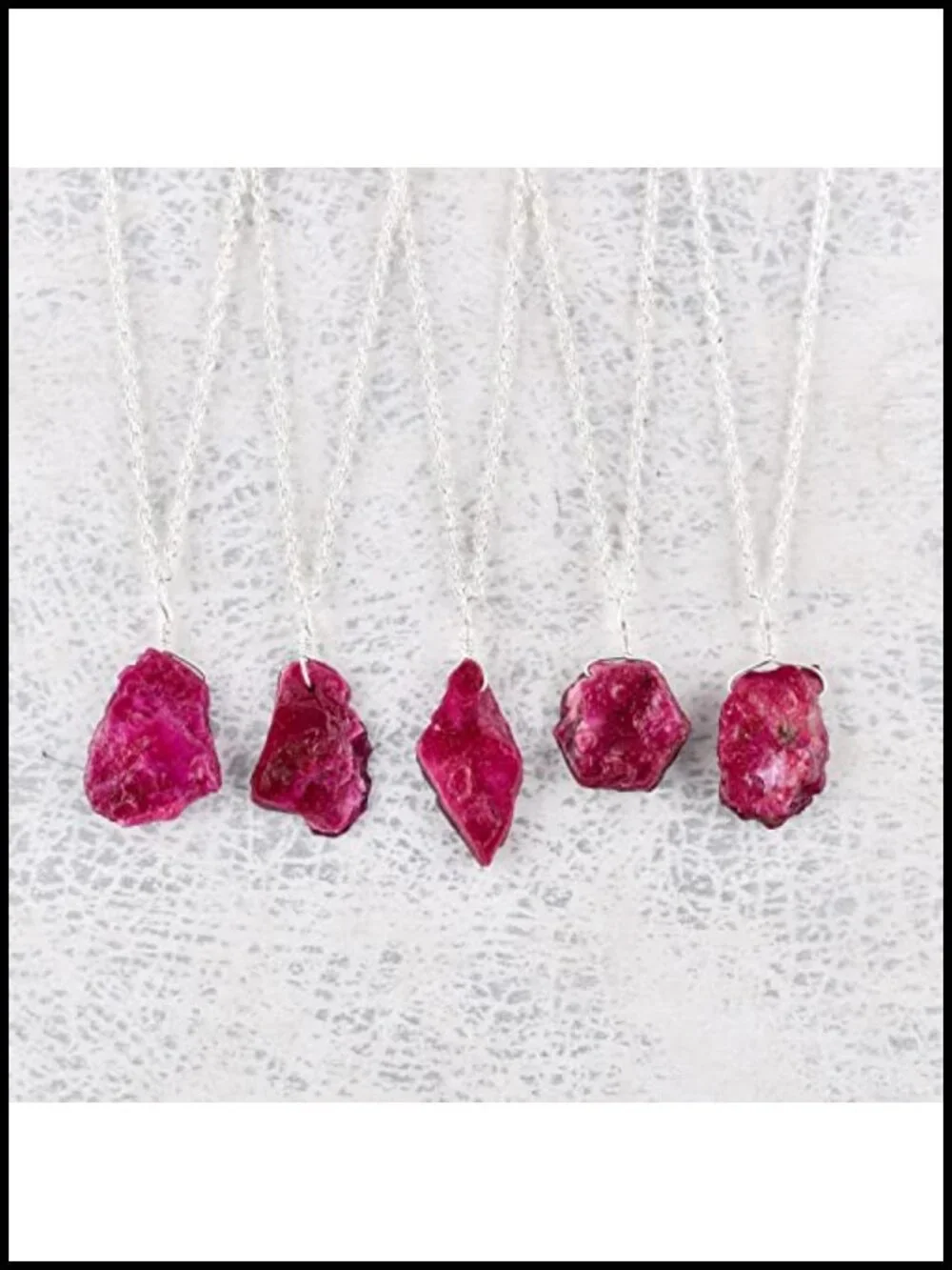 Handmade Raw Ruby Pendant Necklace, 18